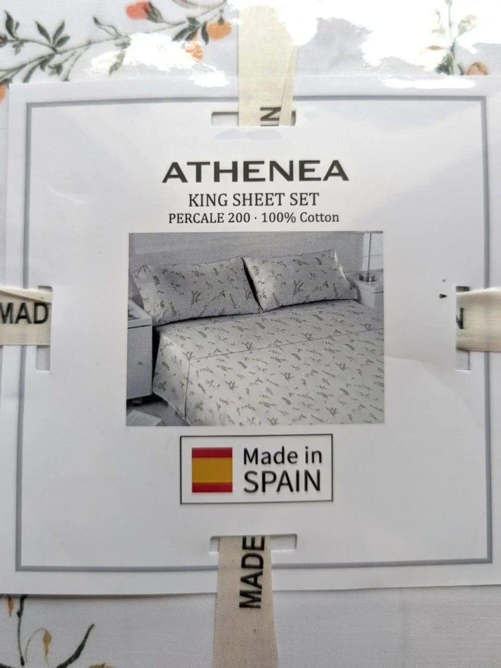 Made in Spain Athenea Bamira 100% Cotton Percale King Sheet Set